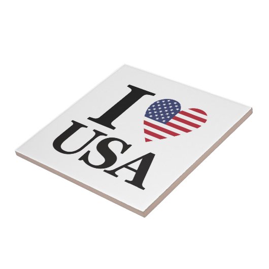 Iconic "I ❤️ USA" Keramik Accent Tile Fliese (Seite)
