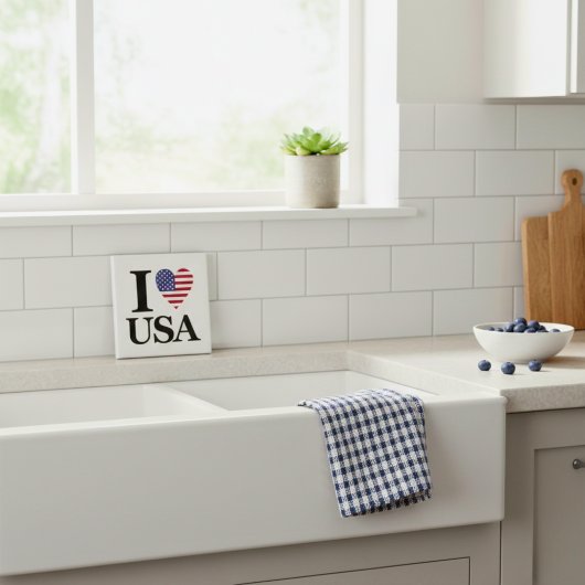Iconic "I ❤️ USA" Keramik Accent Tile Fliese