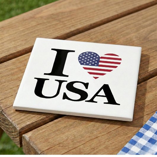 Iconic "I ❤️ USA" Keramik Accent Tile Fliese
