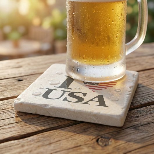 Iconic "I ❤️ USA" Stone Untersetzer