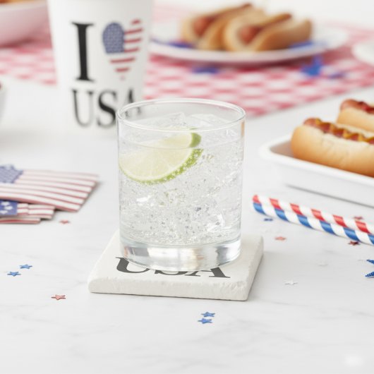 Iconic "I ❤️ USA" Stone Untersetzer