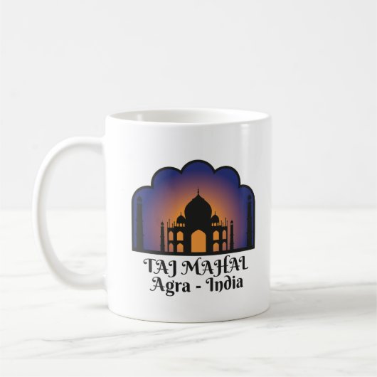 Iconic Indian Landmark Taj Mahal Silhouette Kaffeetasse (Links)