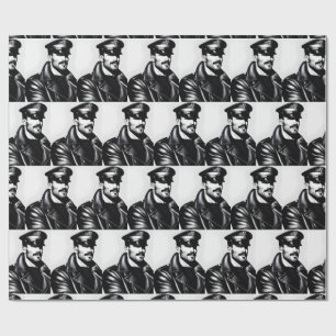 Iconic LGBTQ Gay Leather Daddy Wrapping Paper Geschenkpapier