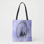 Iconic London Attraction Pen und Ink Blue Violet Tasche (Vorderseite)