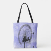 Iconic London Attraction Pen und Ink Blue Violet Tasche (Rückseite)