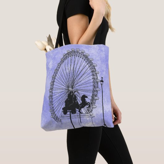 Iconic London Attraction Pen und Ink Blue Violet Tasche (Von Nahem)
