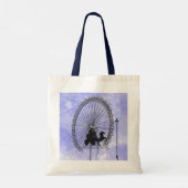 Iconic London Attraction Pen und Ink Blue Violet Tragetasche (Rückseite)