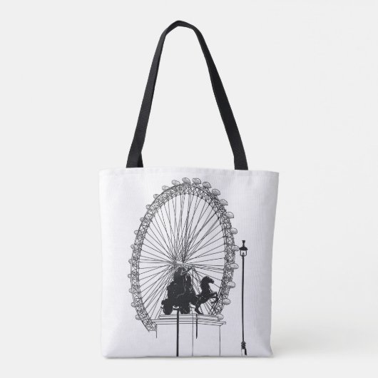 Iconic London Attraction Pen und Ink Sketch Tasche (Rückseite)