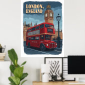 Iconic London: Eine Jahrgangsreise Poster (Heimbüro)