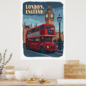 Iconic London: Eine Jahrgangsreise Poster (Küche)