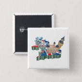 Iconic London Sehenswürdigkeiten UK Map British Tr Button (Vorne & Hinten)