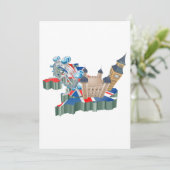 Iconic London Sehenswürdigkeiten UK Map British Tr Einladung (Stehend Vorderseite)