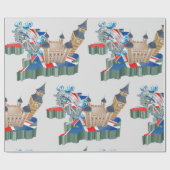 Iconic London Sehenswürdigkeiten UK Map British Tr Geschenkpapier (Flach)