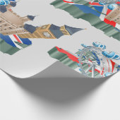 Iconic London Sehenswürdigkeiten UK Map British Tr Geschenkpapier (Ecke)