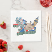 Iconic London Sehenswürdigkeiten UK Map British Tr Serviette (Beispiel)