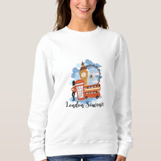Iconic London Souvenir Illustration" Sweatshirt (Vorderseite)