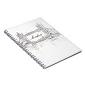 Iconic London Tower Bridge Black and White Zeichne Notizblock (Rechte Seite)