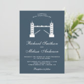 Iconic London Tower Bridge Wedding Einladung (Stehend Vorderseite)