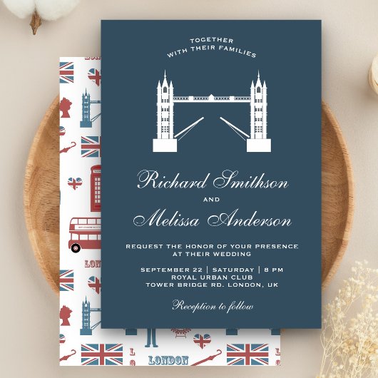 Iconic London Tower Bridge Wedding Einladung