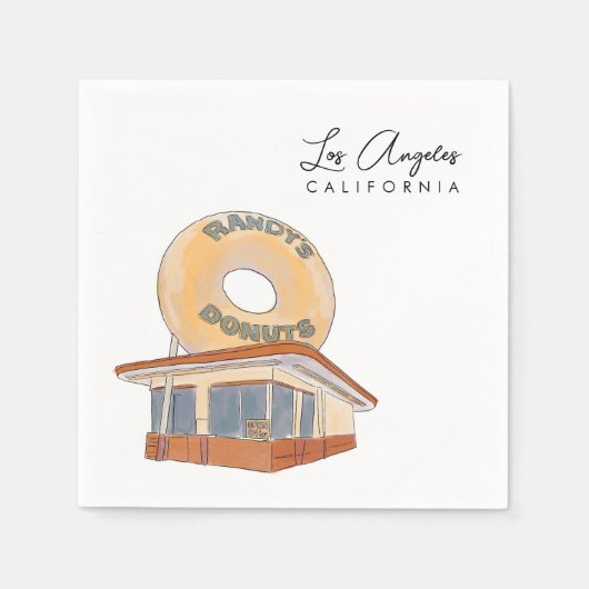 Iconic Los Angeles Watercolor Serviette (Vorderseite)