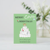 Iconic Merry Covid Weihnachtsfeiertag Postkarte (Stehend Vorderseite)
