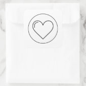Iconic Minimal Heart Quadratischer Aufkleber (Tasche)