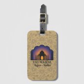 Iconic Monument Taj Mahal with Floral Mandala Gepäckanhänger (Vorderseite Vertikal)