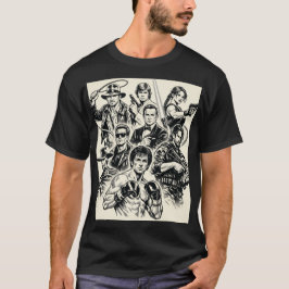 "Iconic Movie Heroes T-Shirt Outlines."