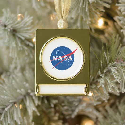 Iconic NASA Banner Ornament (Gold Tone) (Baum)