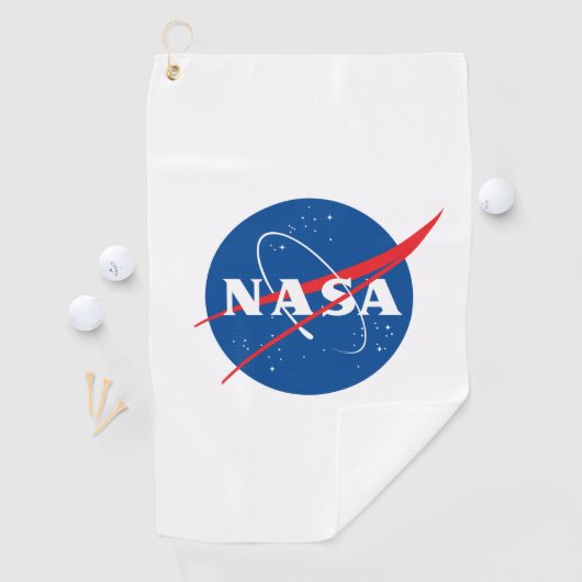 Iconic NASA Brass Ring Golf Handtuch (Rocket White (Insitu)