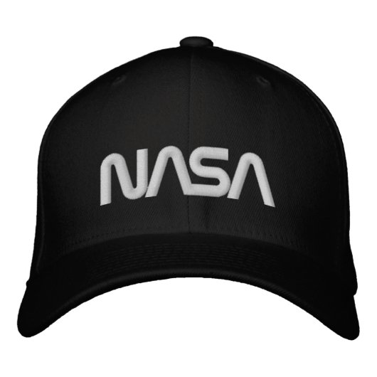Iconic NASA Circa Eclipse Black Wool Bestickte Baseballkappe (Vorderseite)