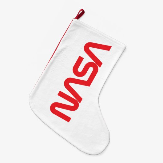 Iconic NASA Circa Holiday Strumpf (Rocket White) Großer Weihnachtsstrumpf (Vorderansicht (hängend))