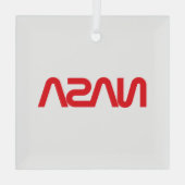 Iconic NASA Circa Rocket White Glass Holiday Ornament Aus Glas (Rückseite)