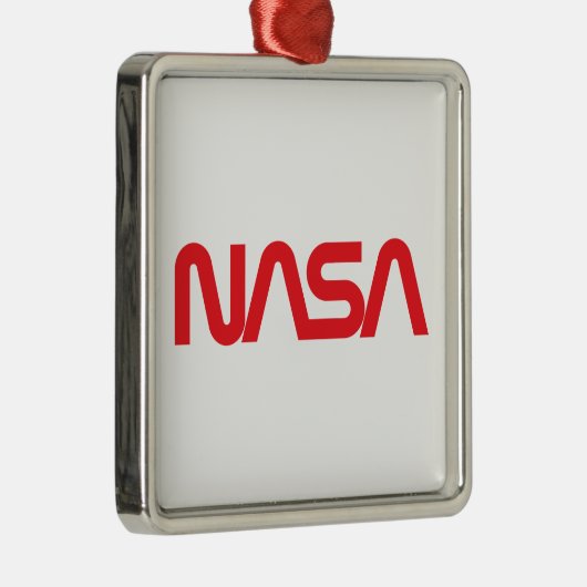 Iconic NASA Circa Square Ornament (Rocket White) (Rechts)