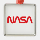 Iconic NASA Circa Square Ornament (Rocket White) (Vorne)