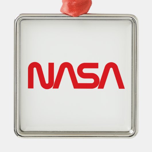 Iconic NASA Circa Square Ornament (Rocket White) (Vorne)