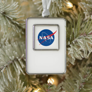 Iconic NASA Gerahmt Holiday Ornament (Vertikal) Rahmen-Ornament Silber