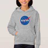 Iconic NASA Girls’ Moon Gray Hoodie (XS-XL) (Vorderseite)