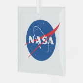 Iconic NASA Glass Holiday Ornament (Square) Aus Glas (Vorderseite links)