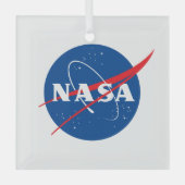 Iconic NASA Glass Holiday Ornament (Square) Aus Glas (Vorderseite)