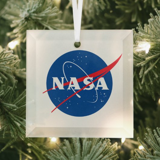 Iconic NASA Glass Holiday Ornament (Square) Aus Glas (Insitu)