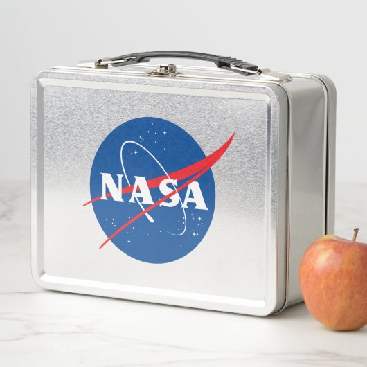 Iconic NASA Mercury Gray Metall Brotdose (Beispiel)