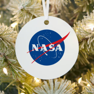 Iconic NASA Metal Holiday Ornament (Circle) Aus Metall