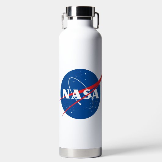 Iconic NASA Rocket weiß isoliert Trinkflasche (Vorderseite)