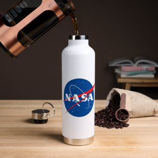 Iconic NASA Rocket weiß isoliert Trinkflasche