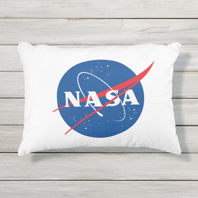 Iconic NASA Rocket White 12 Zoll x 16 Zoll Kissen Für Draußen (Vorderseite)