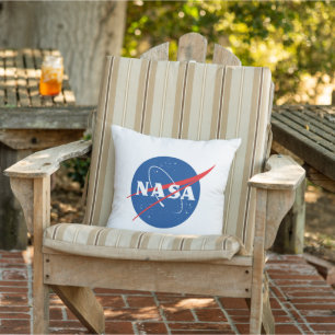 Iconic NASA Rocket White 16" x 16" Throw Kissen