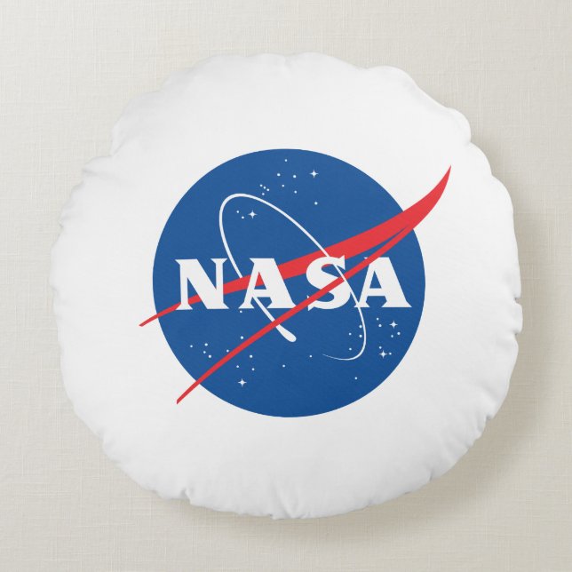 Iconic NASA Rocket White Grade A Cotton 16" Rundes Kissen (Vorderseite)