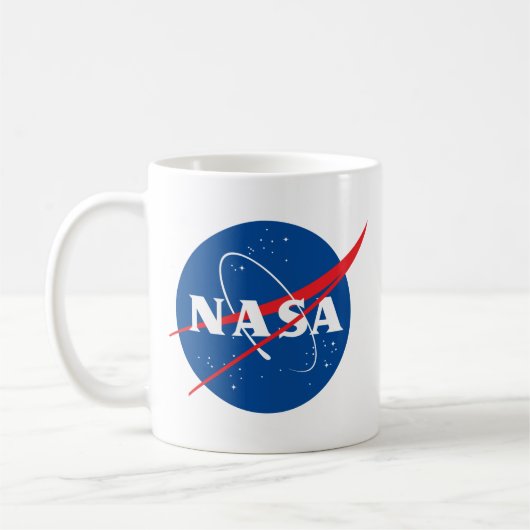 Iconic NASA Rocket White Keramik Tasse (Links)