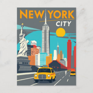 Iconic New York City Yellow Cab Postkarte